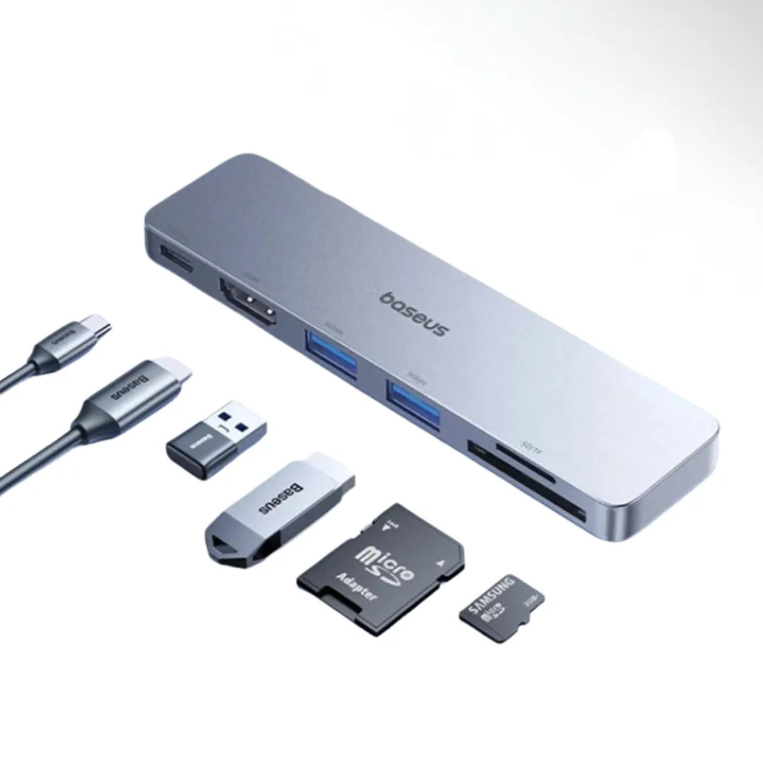 Adaptador USB-C Baseus 9 em 1 com HDMI 4K, Thunderbolt 3 e 3x USB 3.0 | Innova Fácil