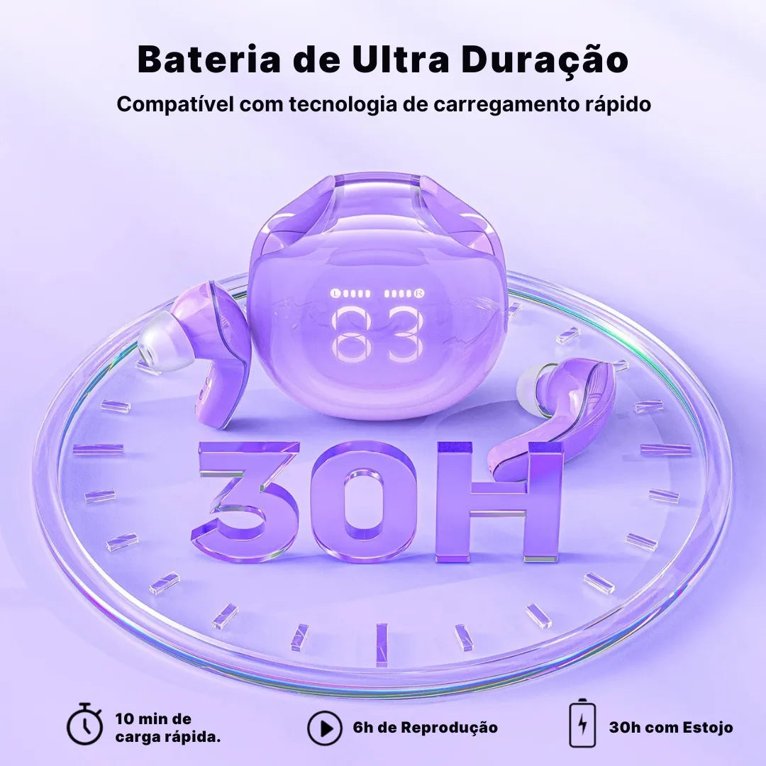 Fone Bluetooth Cristal ACEFAST T9 Com Som Natural e Bateria de 30H | Innova Fácil