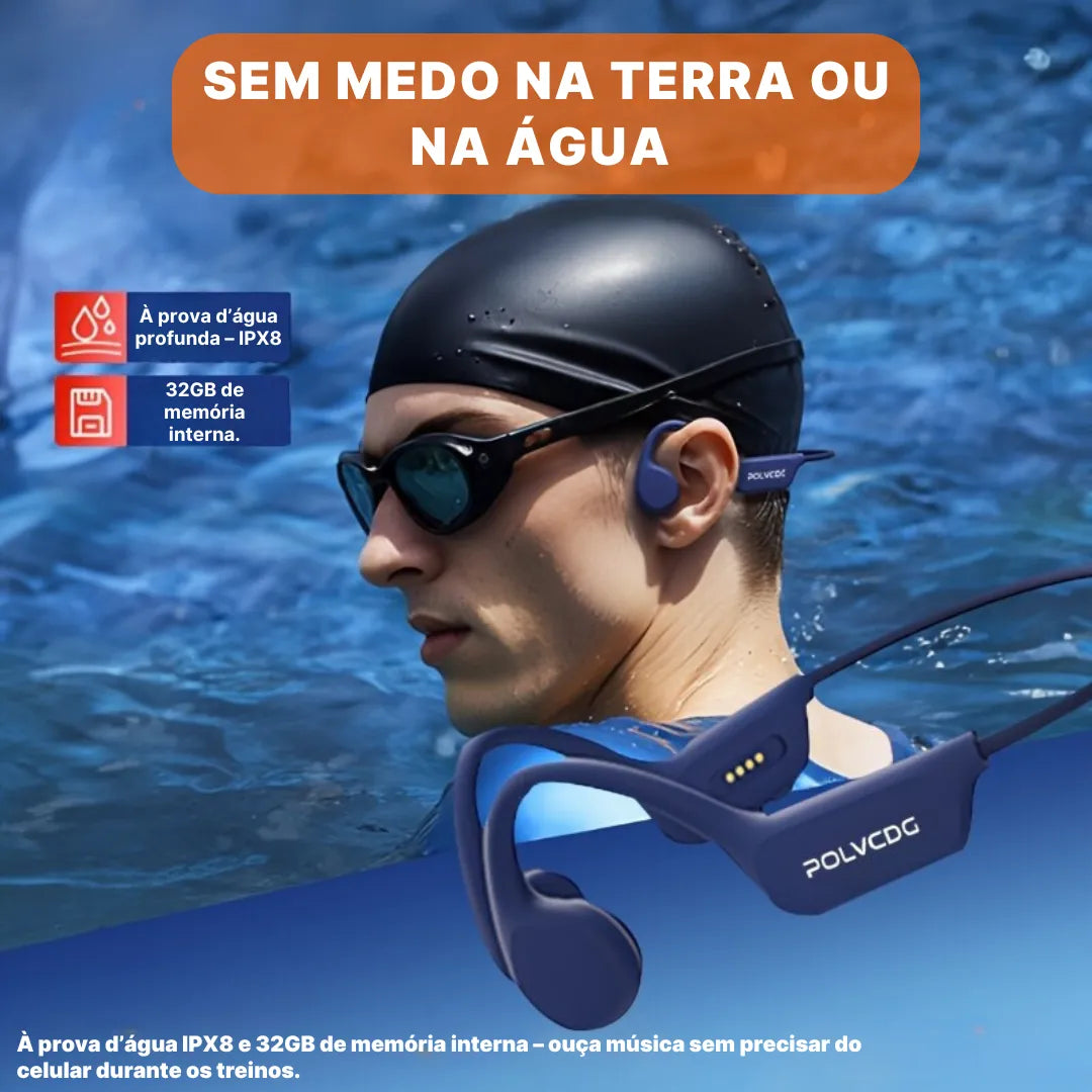 Fone de Natação, Esportes, de Condução Óssea e À Prova d’Água IPX8 | Innova Fácil