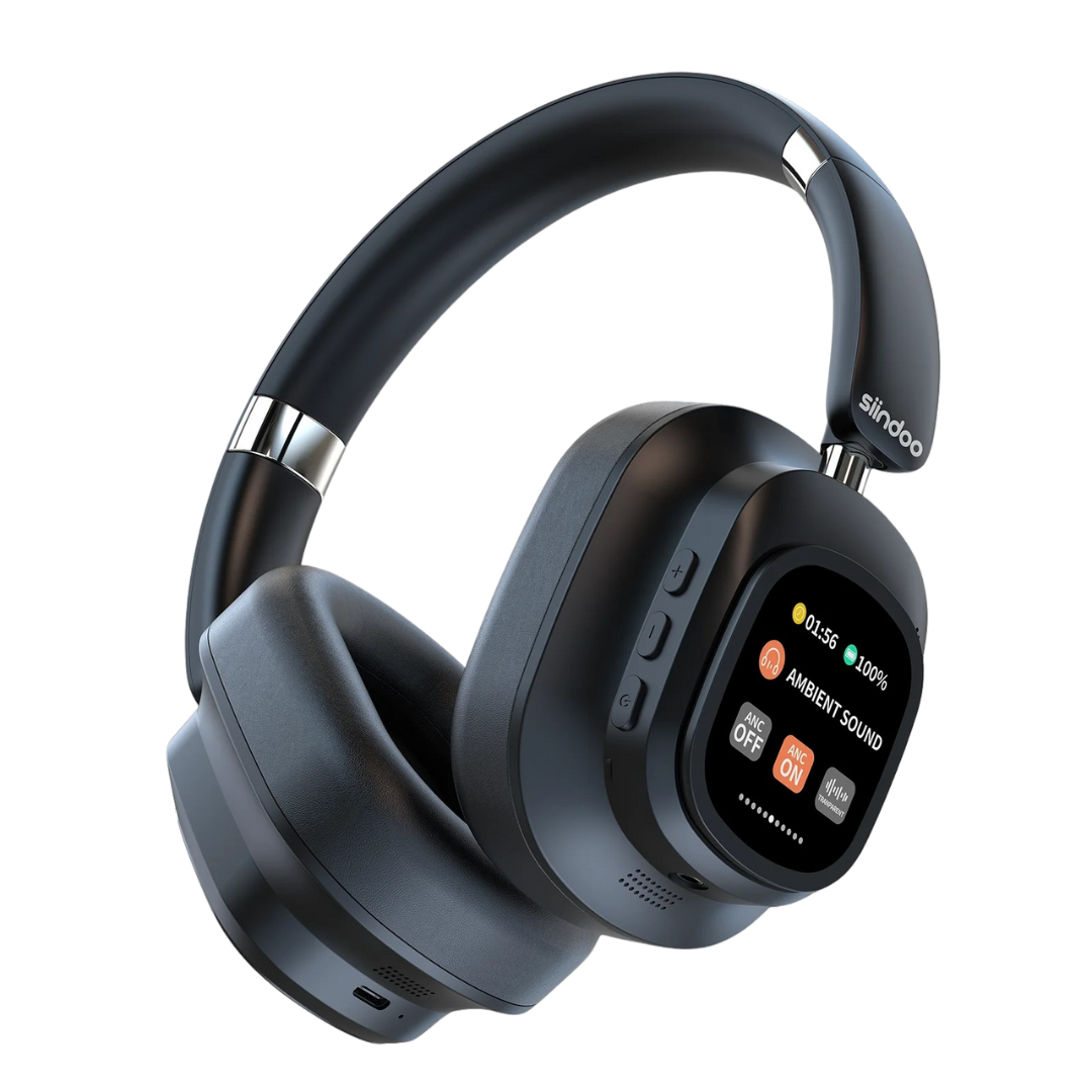 Headset Bluetooth Siindoo com Cancelamento de Ruído Ativo e Tela LED Touch | Innova Fácil