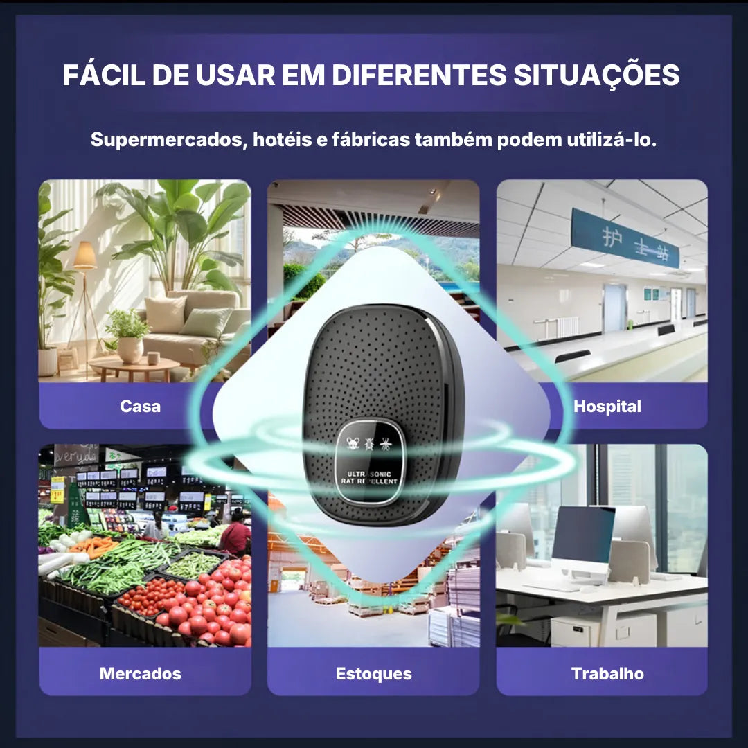 Dispositivo Ultrassônico Inteligente Repelente de Roedores | Innova Fácil
