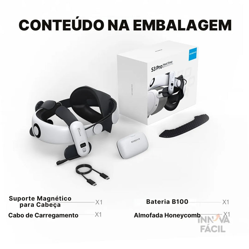 AirCore VR S3PRO Com Bateria 10000mAh Para Meta Quest 3 | Innova Fácil