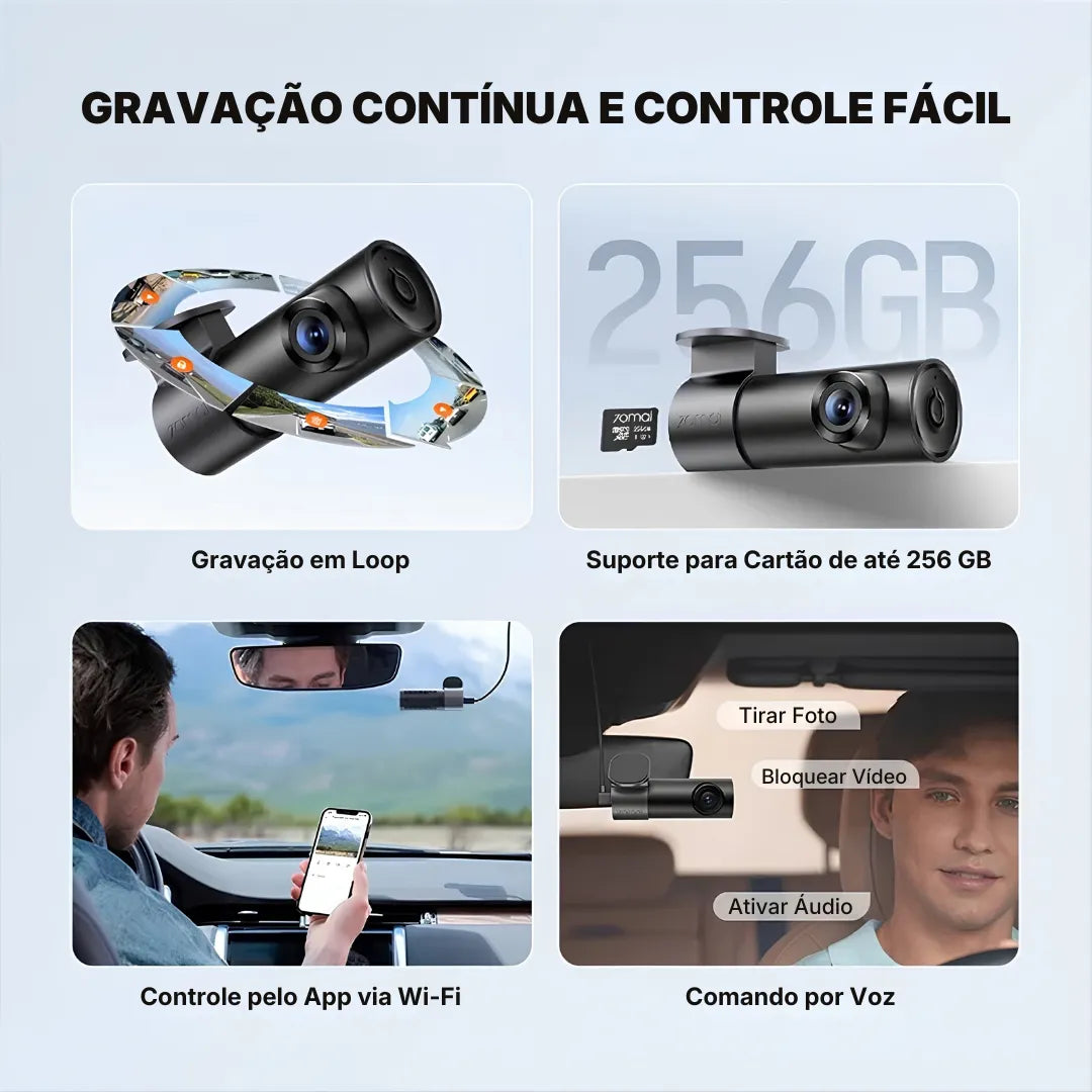 Câmera Veicular 70mai Dash Cam M310 Plus 2K com Visão Noturna | Innova Fácil