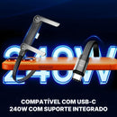 Cabo De Carregamento 240W Dobrável Com Suporte Integrado E Conector 90° | Innova Fácil