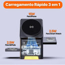 Carregador 3 em 1 com Carregamento Rápido de 15W para iPhone, Apple Watch e AirPods | Innova Fácil