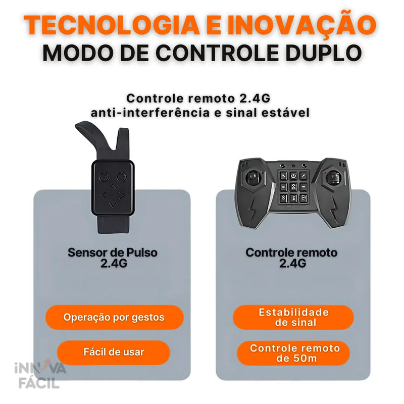Carro de Acrobacias RC com Controle Remoto e Luz LED | Innova Fácil