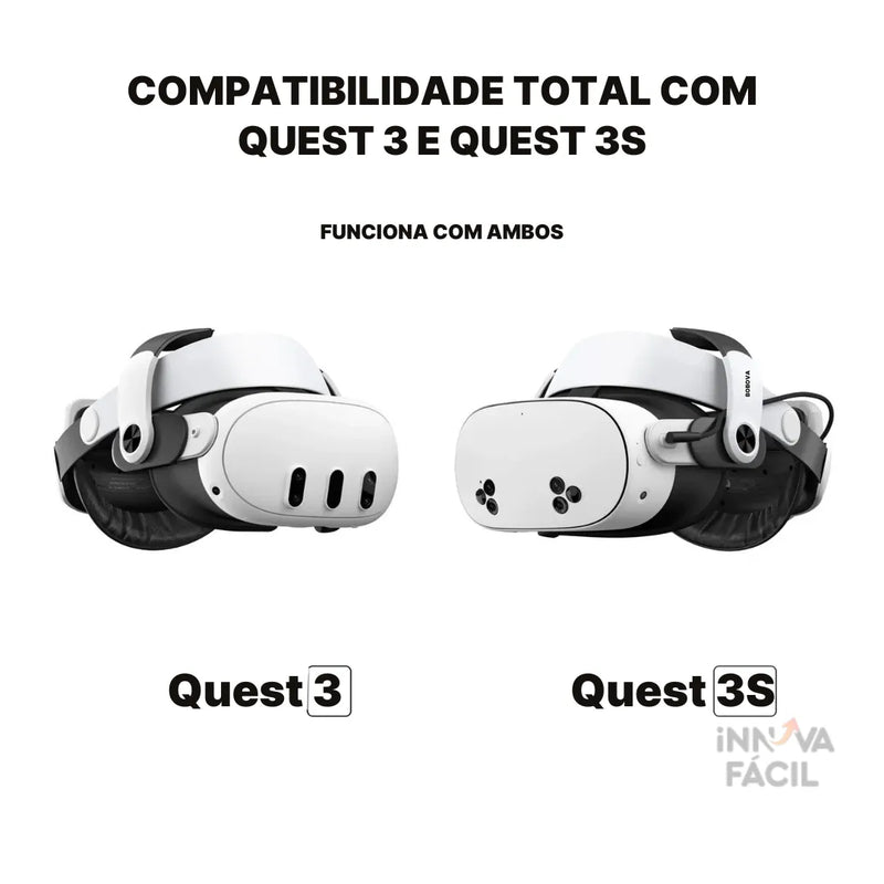 Cinta De Cabeça M3PRO Com Bateria Magnética 5200mAh Para Meta Quest 3 | Innova Fácil