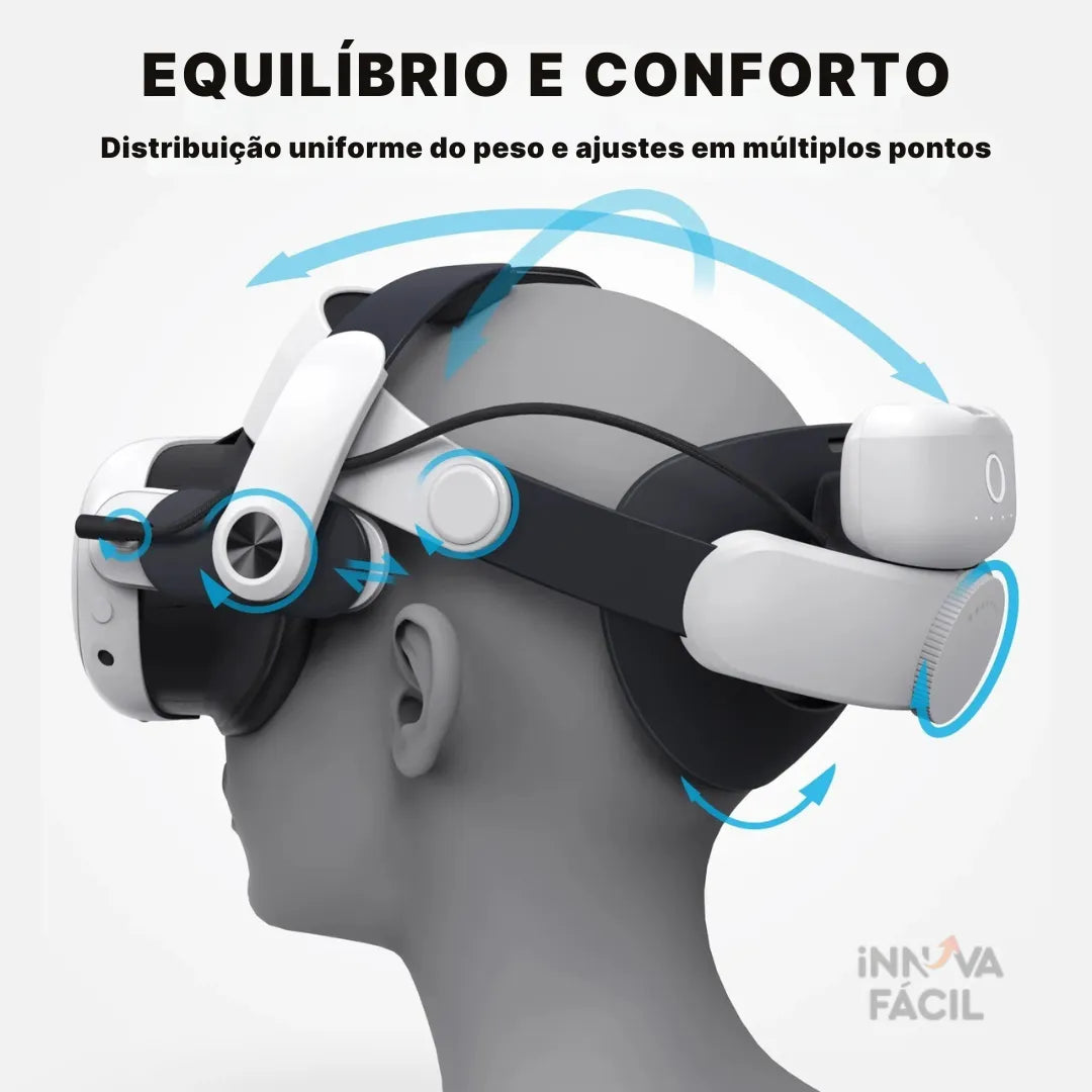 Cinta De Cabeça M3PRO Com Bateria Magnética 5200mAh Para Meta Quest 3 | Innova Fácil