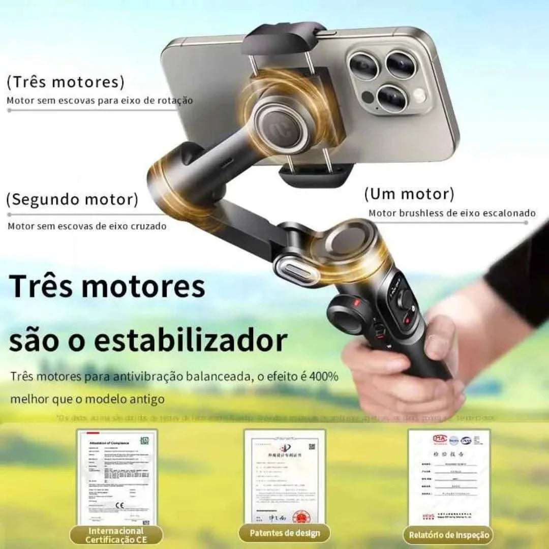 Estabilizador Portátil Com Controle De Zoom E Rastreamento Ativo | Innova Fácil