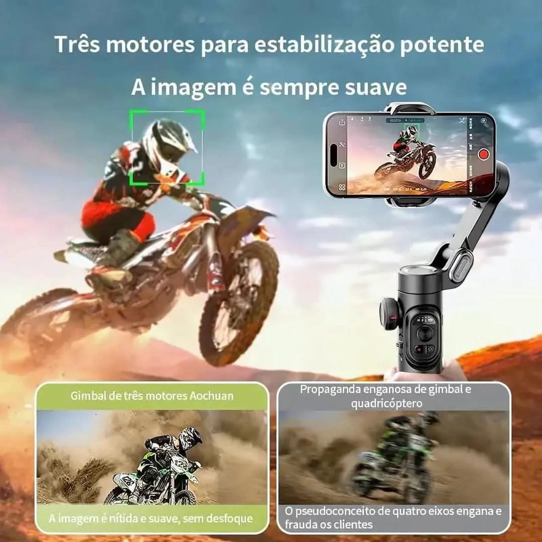 Estabilizador Portátil Com Controle De Zoom E Rastreamento Ativo | Innova Fácil