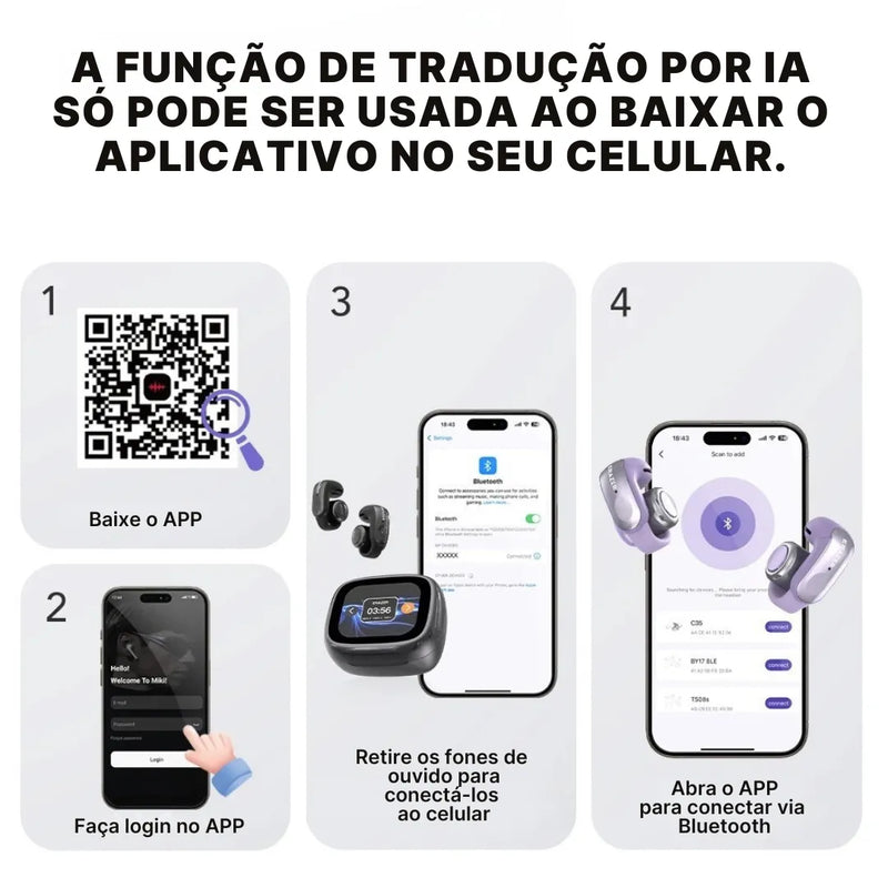 Fone Bluetooth Erazer XF28 PRO com Tradução em Tempo Real - OFERTA EXCLUSIVA 🔥