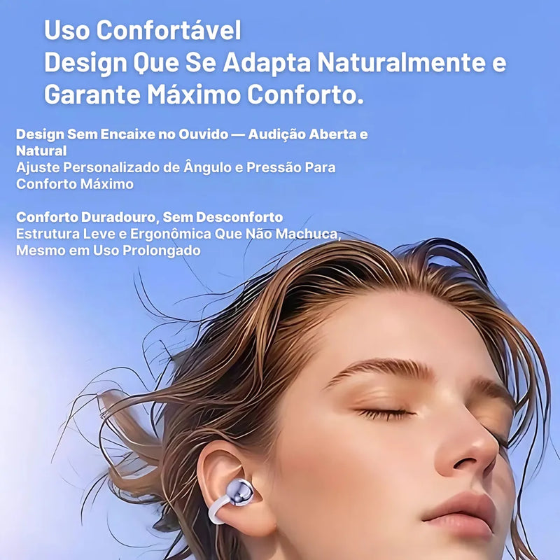 Fone Bluetooth FreeClips Open Ear Confortável e Moderno | Innova Fácil