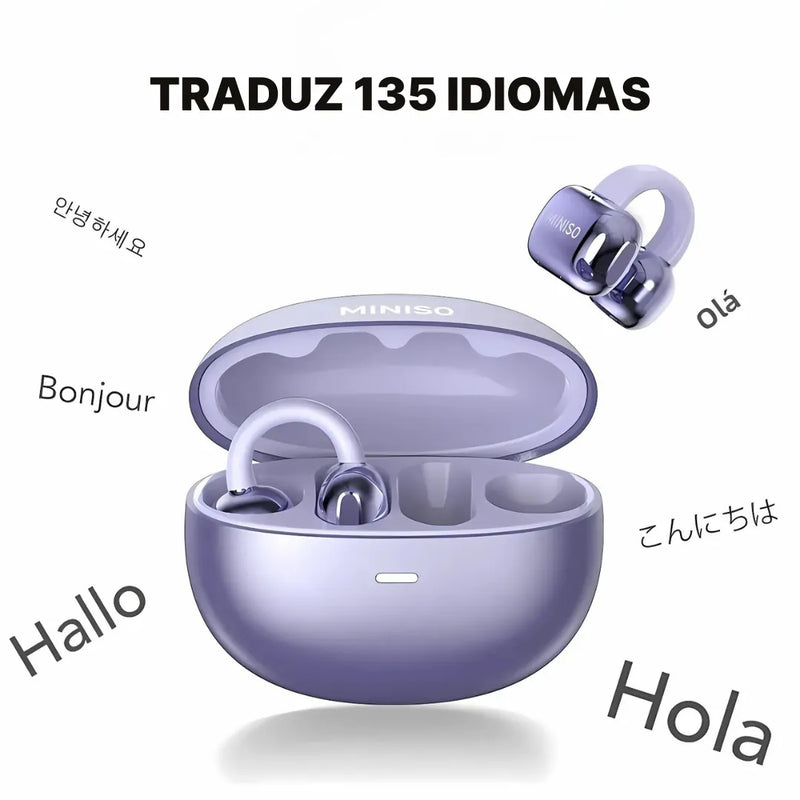 Fone Bluetooth Miniso MS198 Com Tradutor AI + Case Organizadora | Innova Fácil