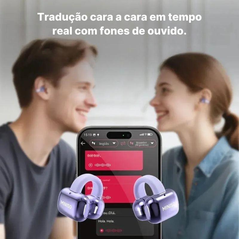 Fone Bluetooth Miniso MS198 Com Tradutor AI + Case Organizadora | Innova Fácil