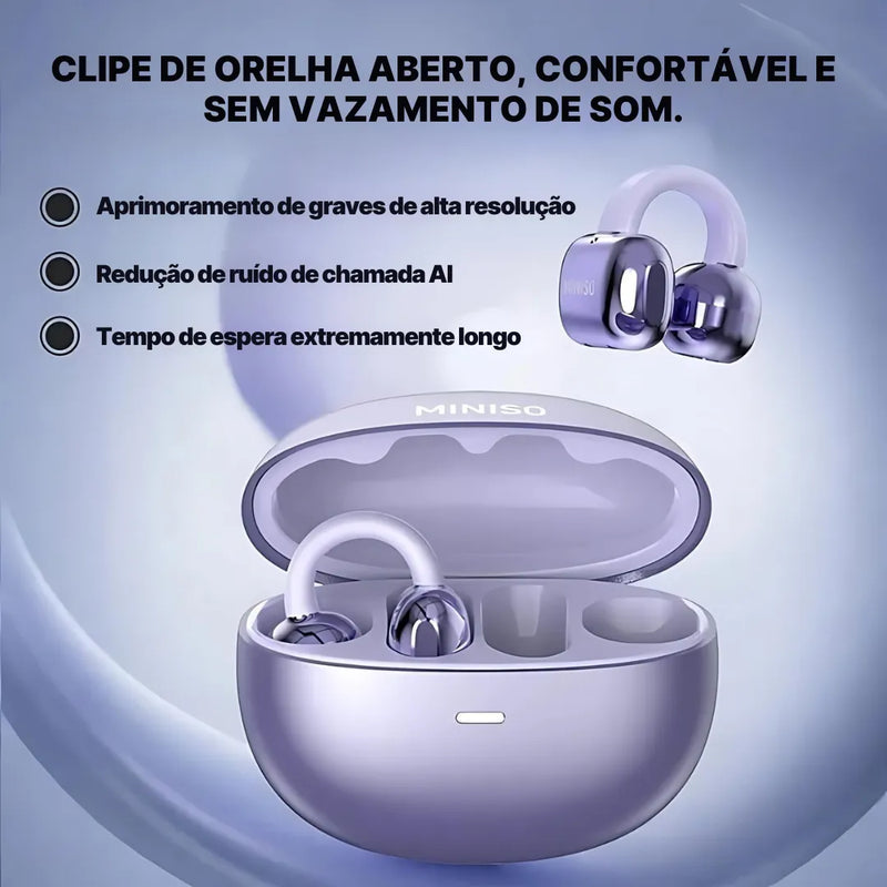 Fone Bluetooth Miniso MS198 Com Tradutor AI + Case Organizadora | Innova Fácil