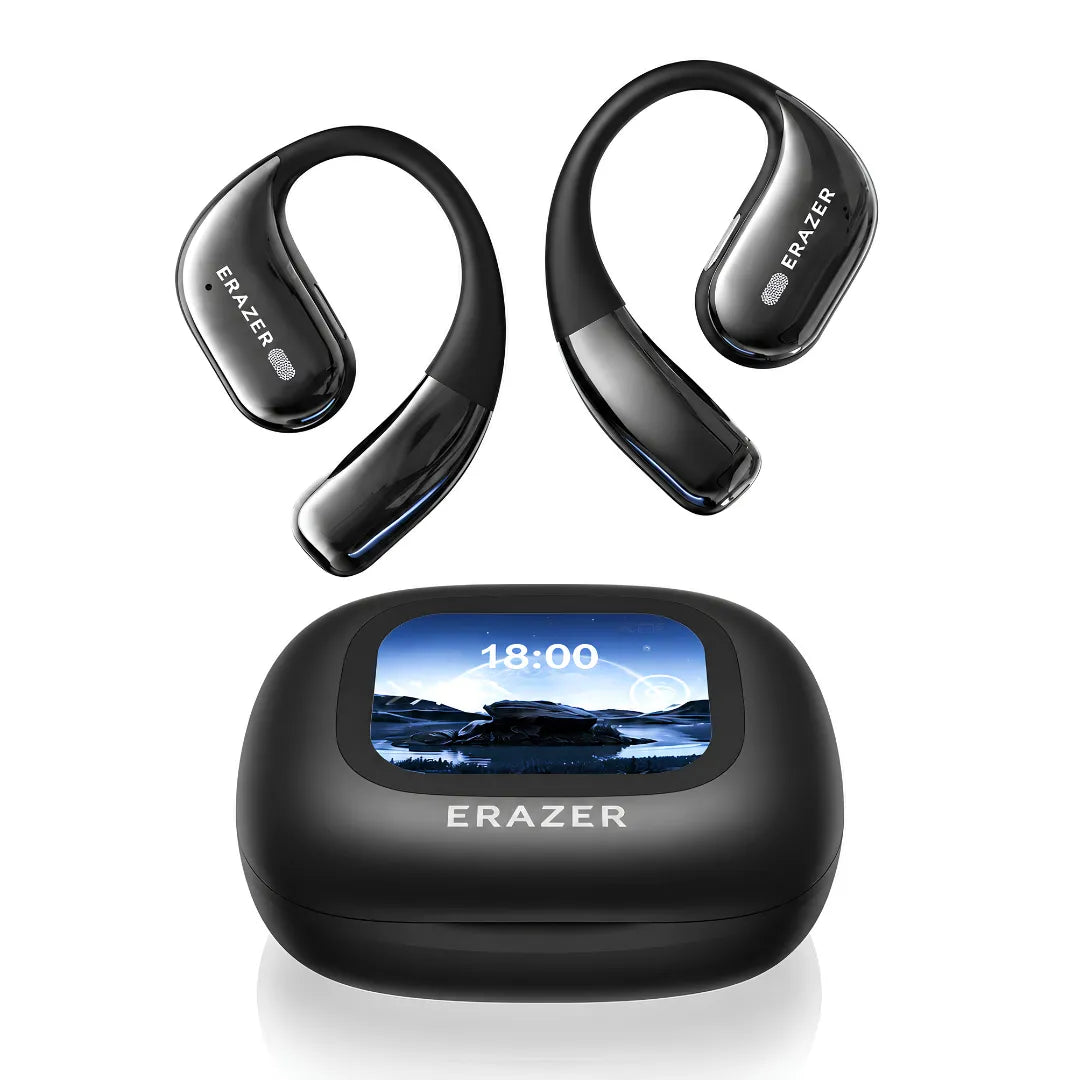 Fone Bluetooth Tradutor ERAZER XF26 com IA, Tradução em Tempo Real, Design Open Ear e Tela Touch | Innova Fácil