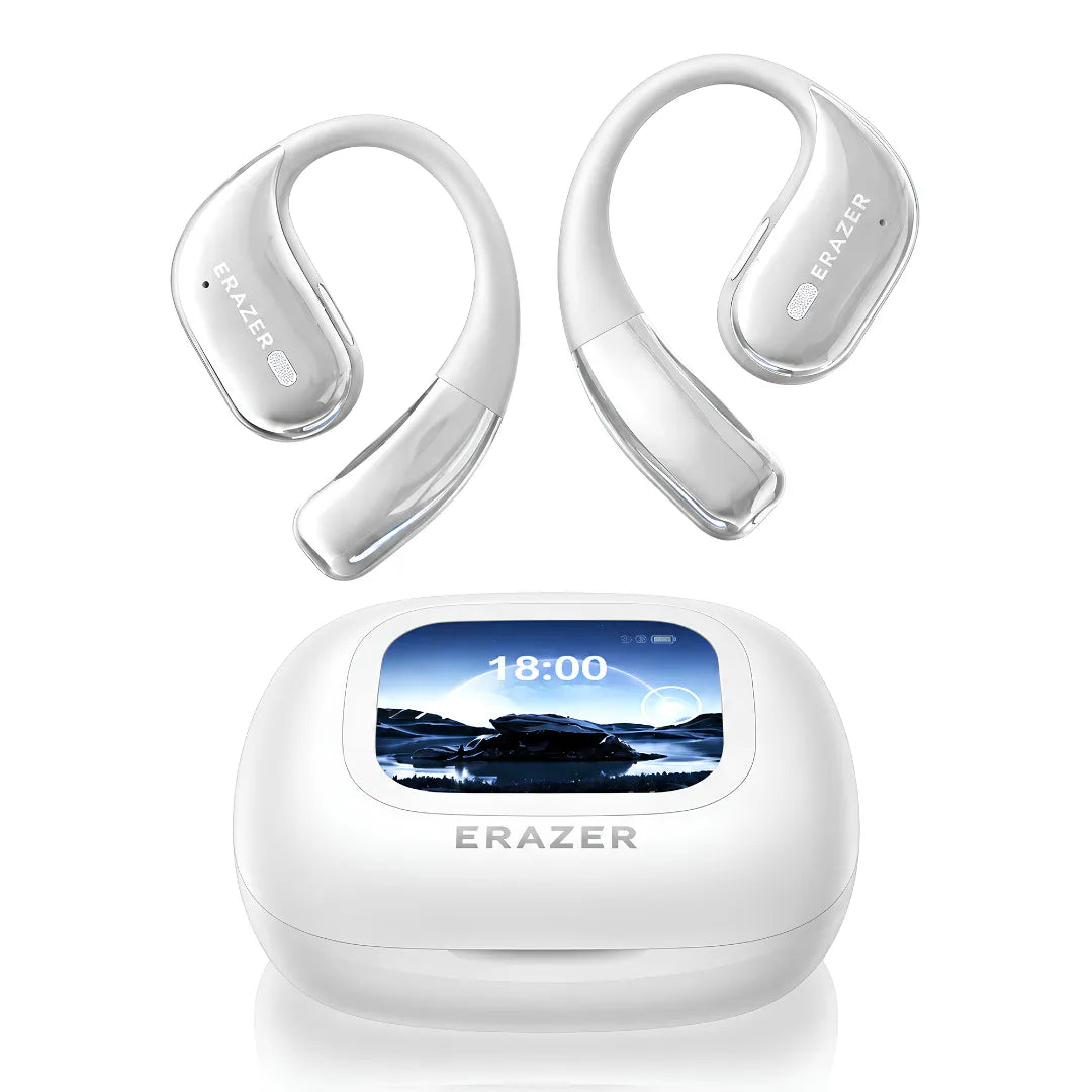 Fone Bluetooth Tradutor ERAZER XF26 com IA, Tradução em Tempo Real, Design Open Ear e Tela Touch | Innova Fácil