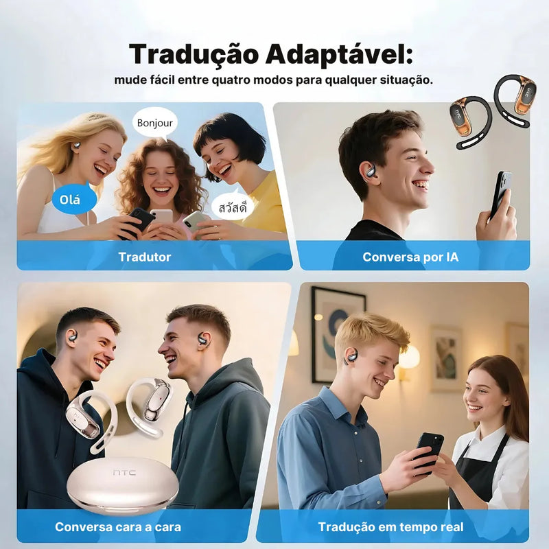 Fone Bluetooth Tradutor MINISO MS202 Com Controle De Toque E Tradutor Para 135 Idiomas | Innova Fácil