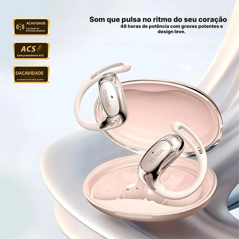 Fone Bluetooth Tradutor MINISO MS202 Com Controle De Toque E Tradutor Para 135 Idiomas | Innova Fácil