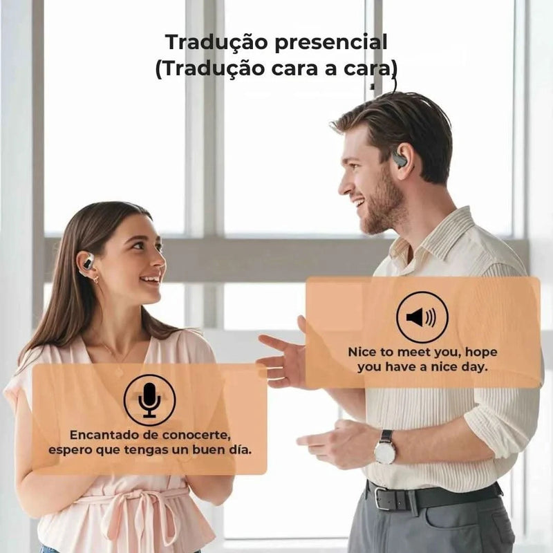 Fone Tradutor Bluetooth Erazer Ear Hook – Tradução em Tempo Real e Áudio Hi-Fi | Innova Fácil