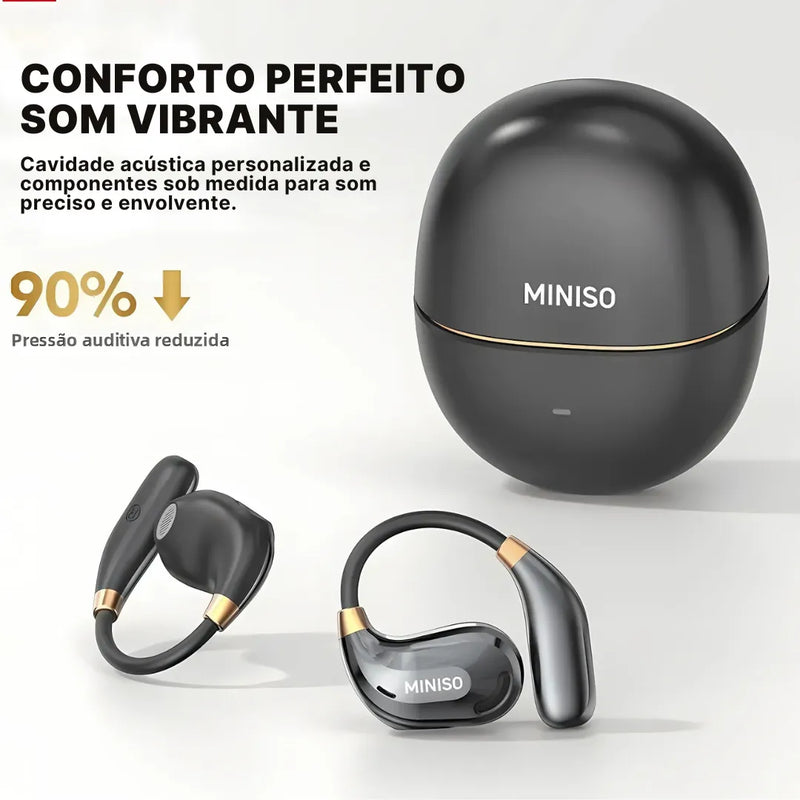 Fone Tradutor MINISO MS209 I.A Open Ear com 134 Idiomas e Design Ergonômico | Innova Fácil
