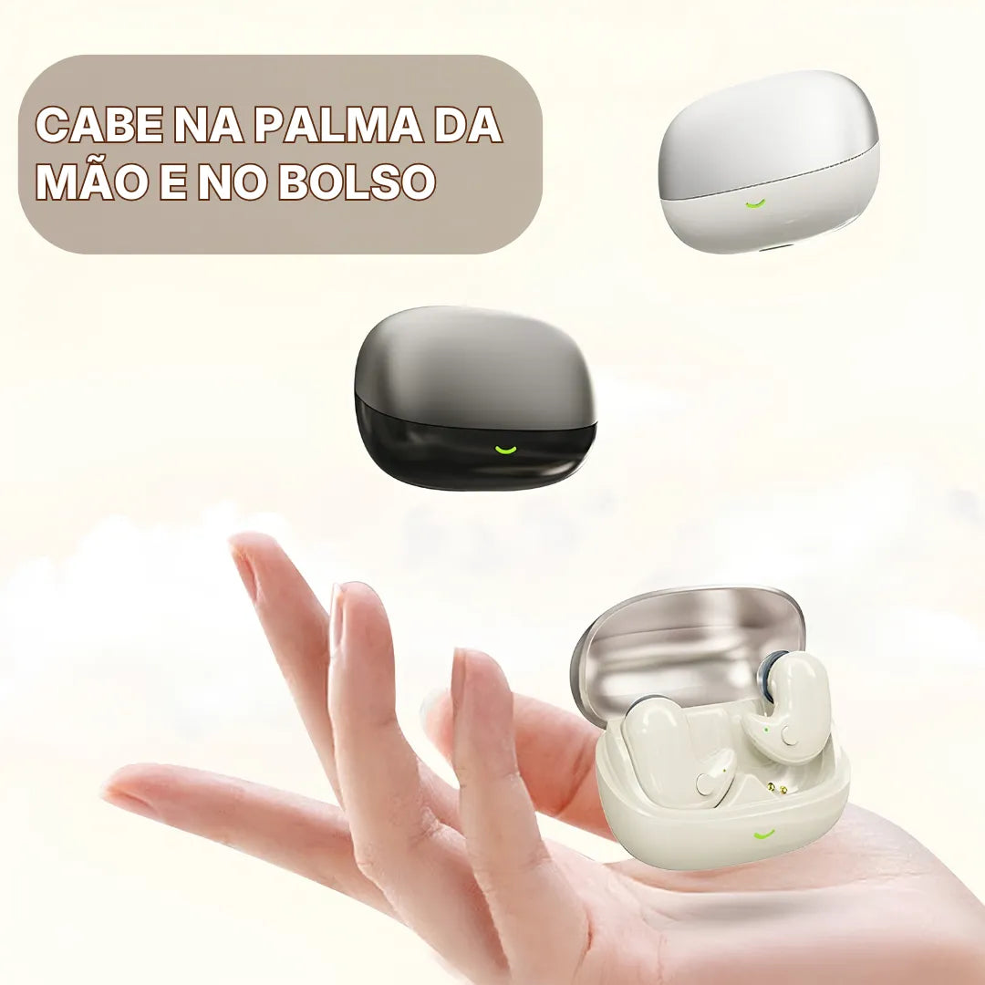 Fone de Ouvido Bluetooth MD558 Mini Invisível para Dormir com Display LED | Innova Fácil