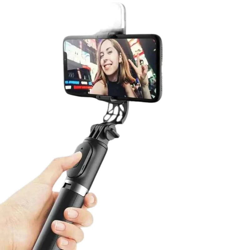 LumiStick Pro Tripé Bluetooth 3 Em 1 Com Luz LED | Innova Fácil