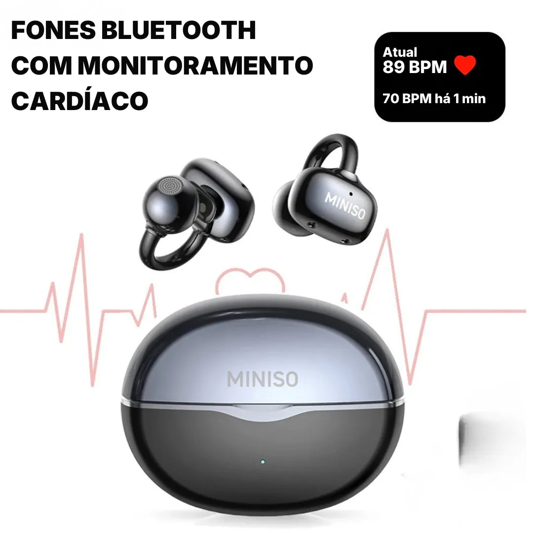 MINISO MS503 Fone Bluetooth Com Tradução por IA e Controle Touch | Innova Fácil