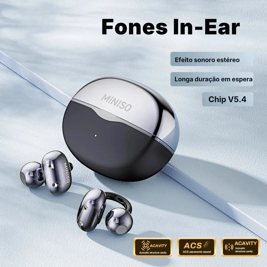 MINISO MS503 Fone Bluetooth Com Tradução por IA e Controle Touch | Innova Fácil