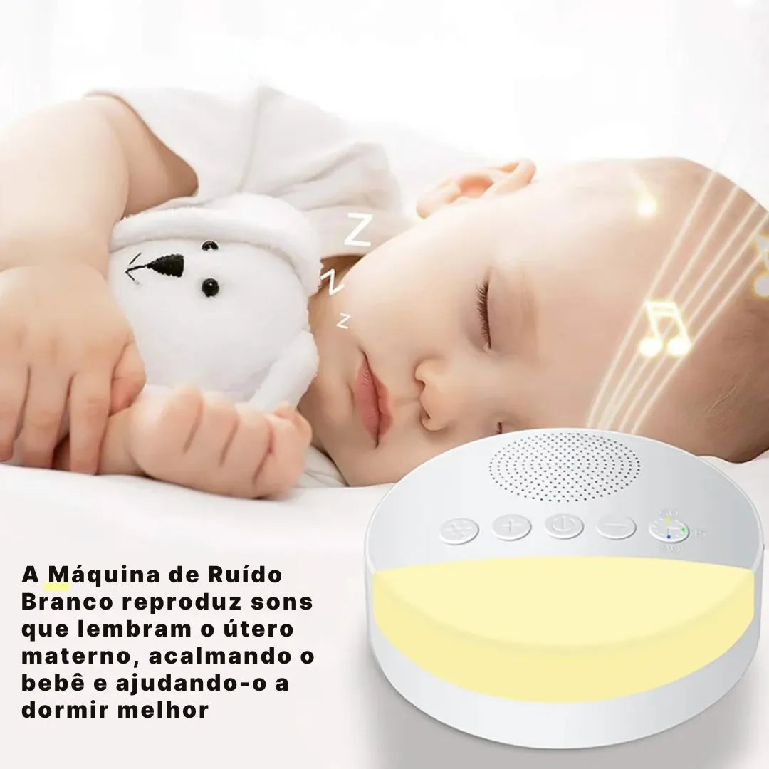 Máquina de Ruído Branco com Luz de Respiração e 6 Sons para Sono | Innova Fácil