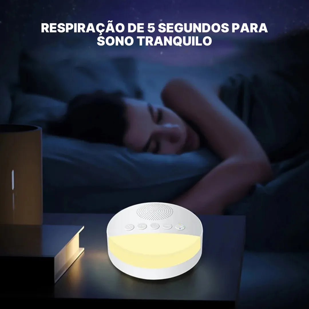 Máquina de Ruído Branco com Luz de Respiração e 6 Sons para Sono | Innova Fácil