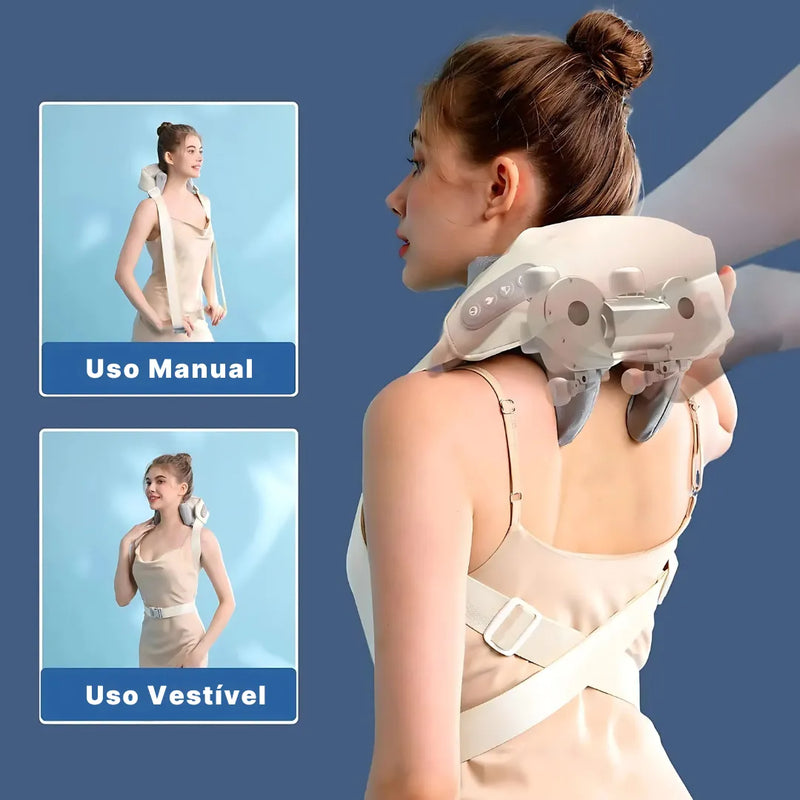 Massageador RelaxPro 6D com Aquecimento e Bateria Recarregável | Innova Fácil