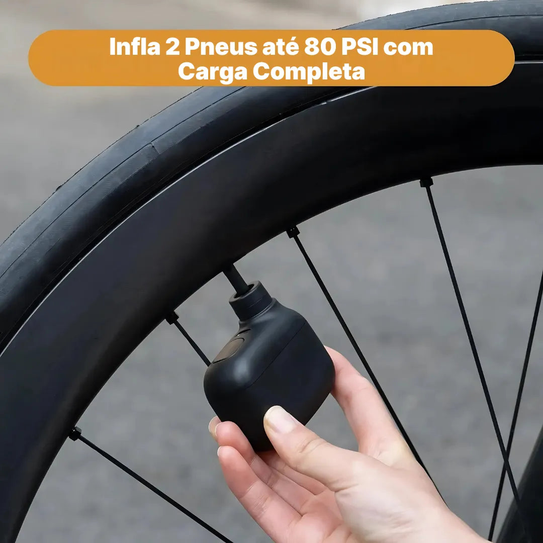 Mini Bomba Elétrica Recarregável AirBank 100 PSI Portátil | Innova Fácil