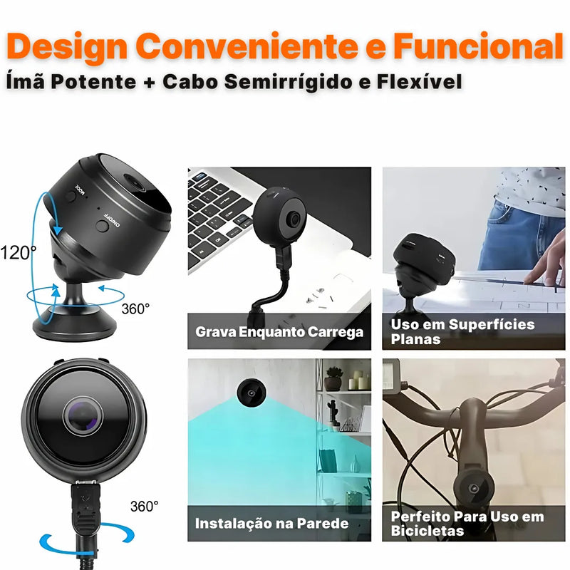 Mini Câmera Espiã A9 Com Visão Noturna e Detecção de Movimento | Innova Fácil