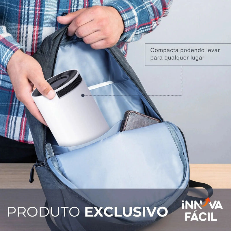 Mini Projetor Portátil 4K com AndroidTV e Espelhamento | Innova Fácil
