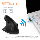 Mouse Ergonômico Sem Fio ErgoWave Pro Com Conexão 2.4GHz e Bluetooth | Innova Fácil