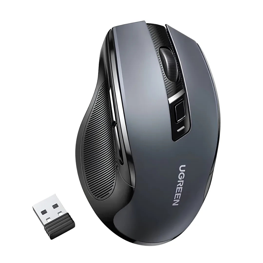 Mouse Sem Fio UGREEN MU006 Ergonômico 4000 DPI Bluetooth 5.0 2.4G 6 Botões Silencioso | Innova Fácil