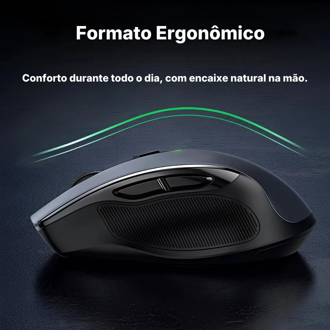 Mouse Sem Fio UGREEN MU006 Ergonômico 4000 DPI Bluetooth 5.0 2.4G 6 Botões Silencioso | Innova Fácil