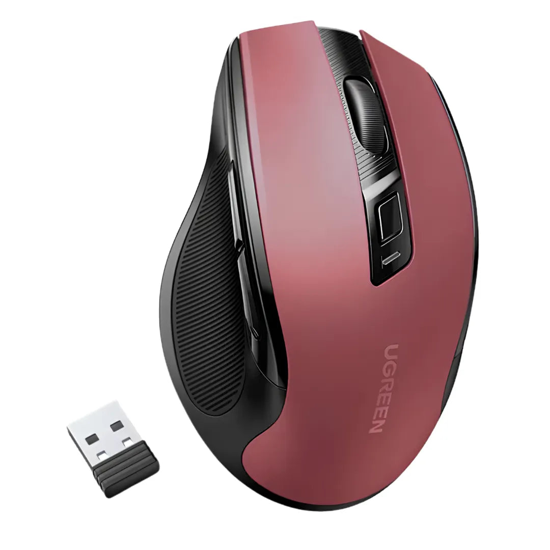 Mouse Sem Fio UGREEN MU006 Ergonômico 4000 DPI Bluetooth 5.0 2.4G 6 Botões Silencioso | Innova Fácil