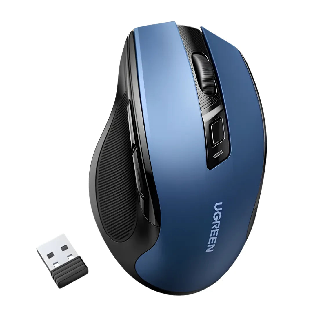 Mouse Sem Fio UGREEN MU006 Ergonômico 4000 DPI Bluetooth 5.0 2.4G 6 Botões Silencioso | Innova Fácil