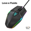 Mouse USB com 1600 DPI, 6 Botões e Design Ergonômico | Innova Fácil