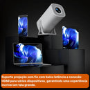 Projetor Android 11 com Controle Sem Fio, Imagem 4K e Cartão 64GB com Jogos | Innova Fácil