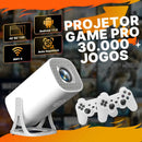 Projetor Android 11 com Controle Sem Fio, Imagem 4K e Cartão 64GB com Jogos | Innova Fácil