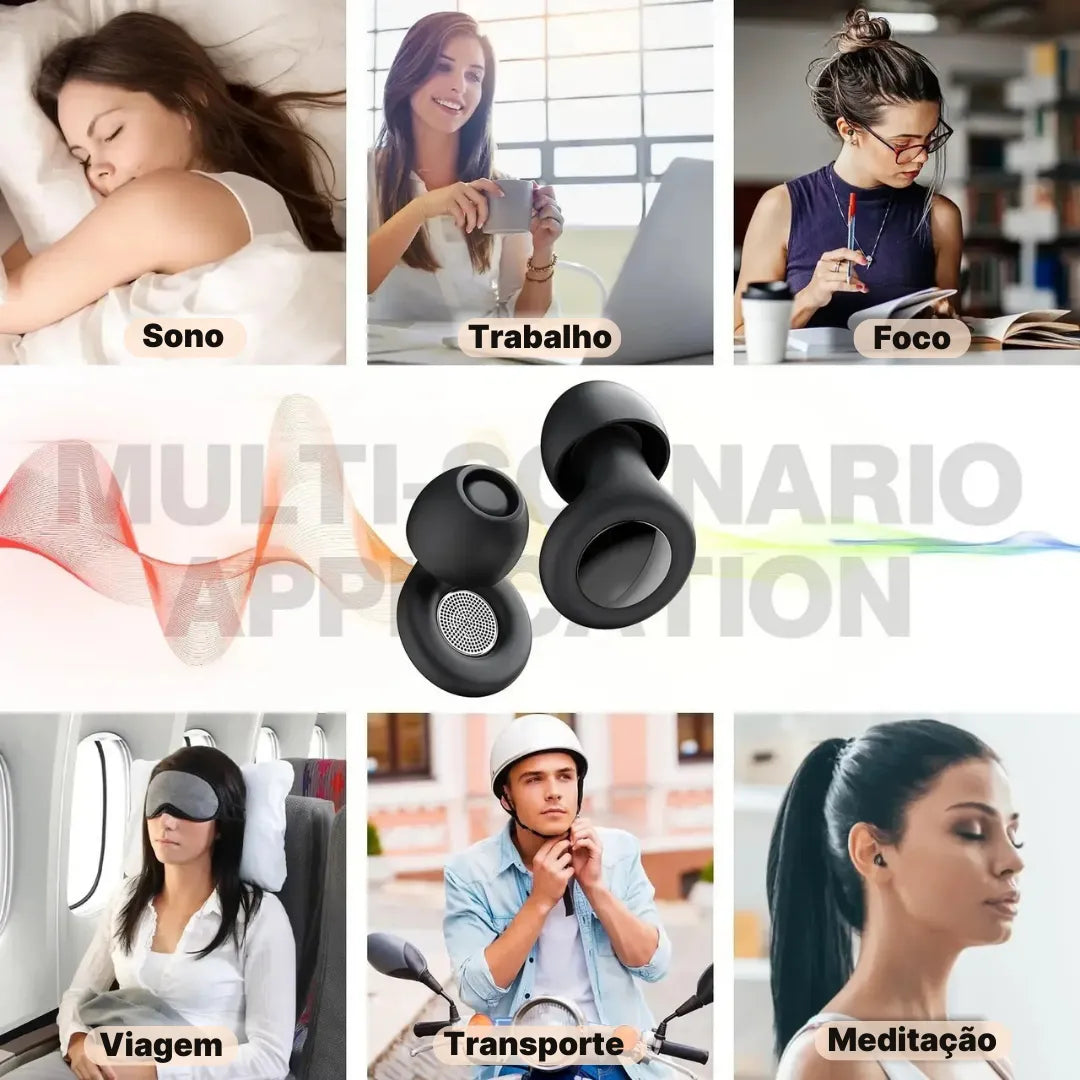 Tampões Auditivos De Silicone StopNoise Redução De Ruído 32dB Reutilizáveis | Innova Fácil