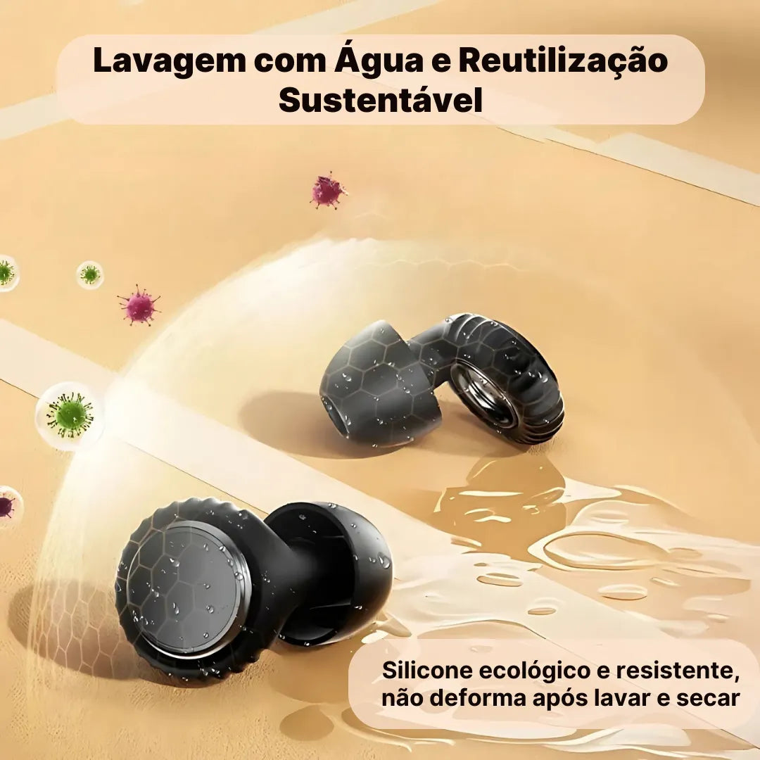 Tampões Auditivos De Silicone StopNoise Redução De Ruído 32dB Reutilizáveis | Innova Fácil