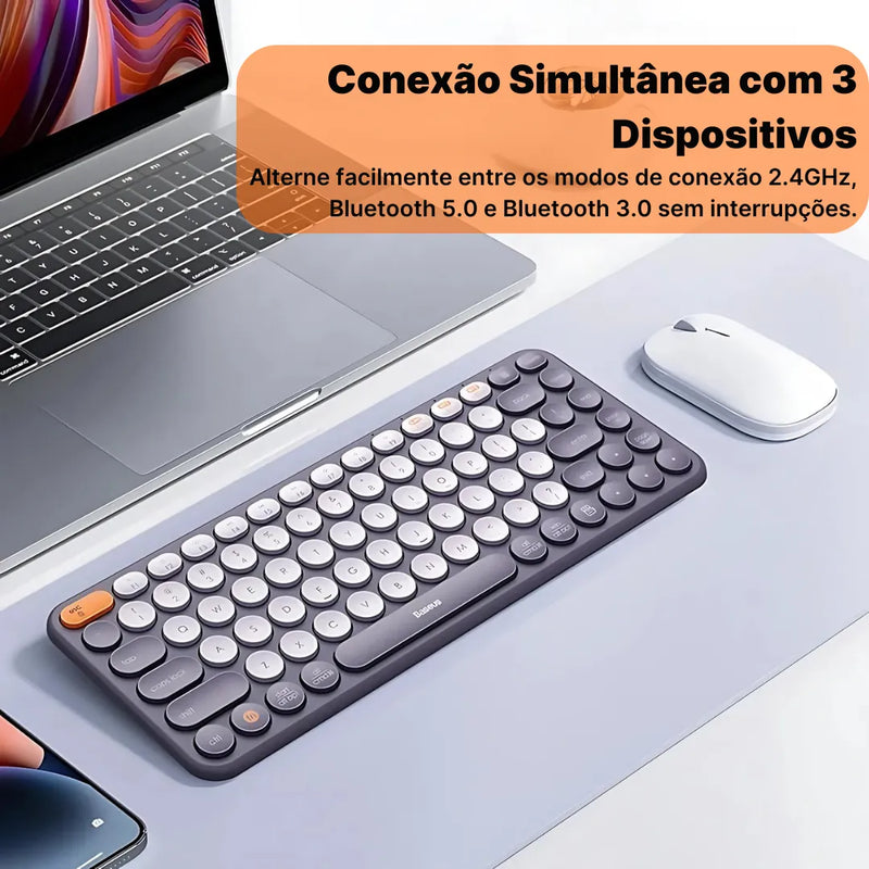 Teclado Numérico K01B Sem Fio 3 em 1  com Conexão Bluetooth | Innova Fácil