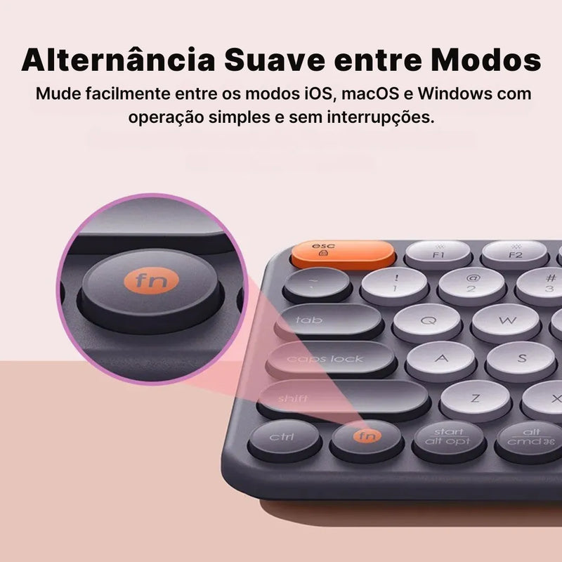 Teclado Numérico K01B Sem Fio 3 em 1  com Conexão Bluetooth | Innova Fácil