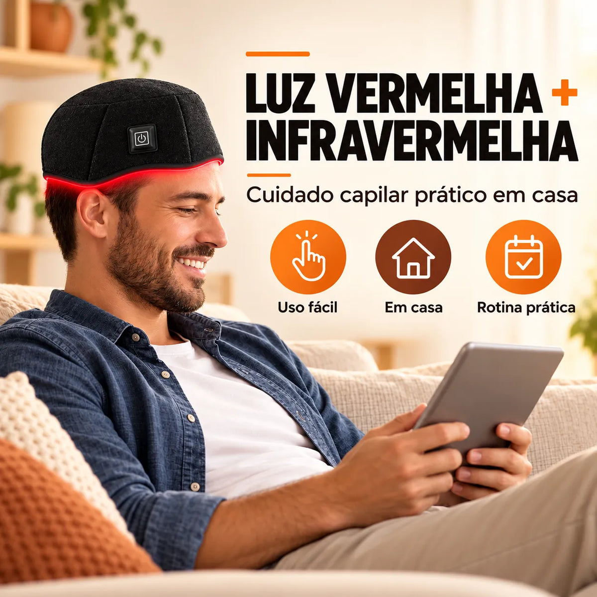 Touca LED para Terapia Capilar com Luz Vermelha e Infravermelha | Innova Fácil
