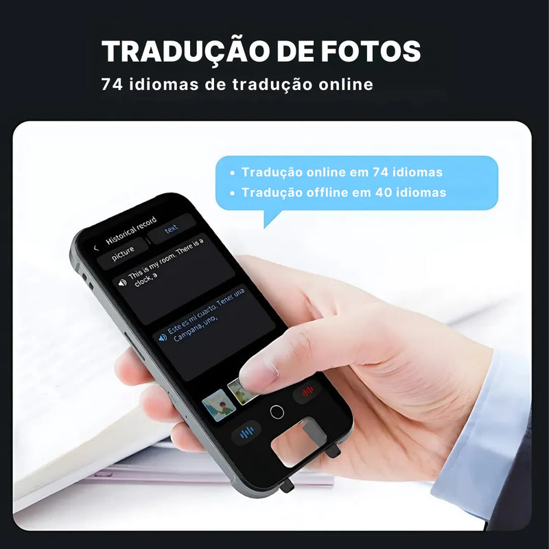 Tradutor Portátil Inteligente S25 148 Idiomas com Suporte Offline | Innova Fácil