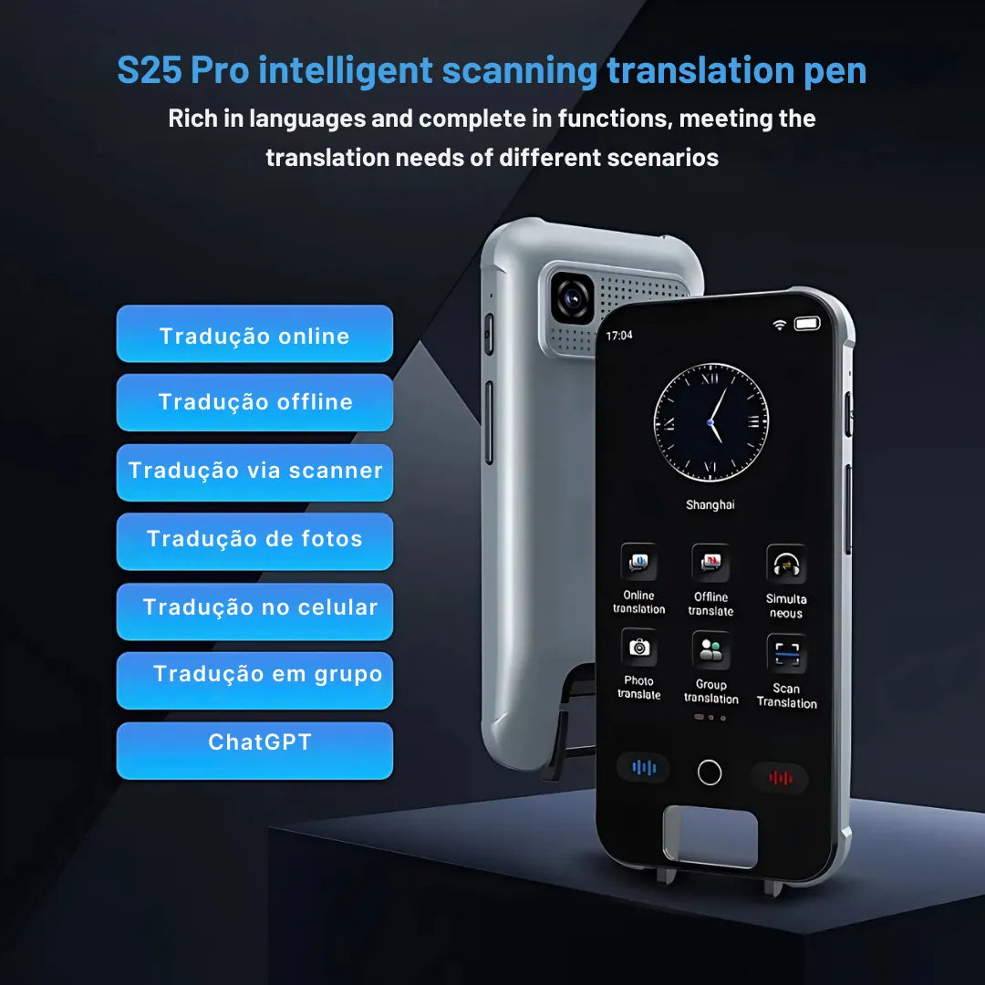 Tradutor Portátil Inteligente S25 148 Idiomas com Suporte Offline | Innova Fácil